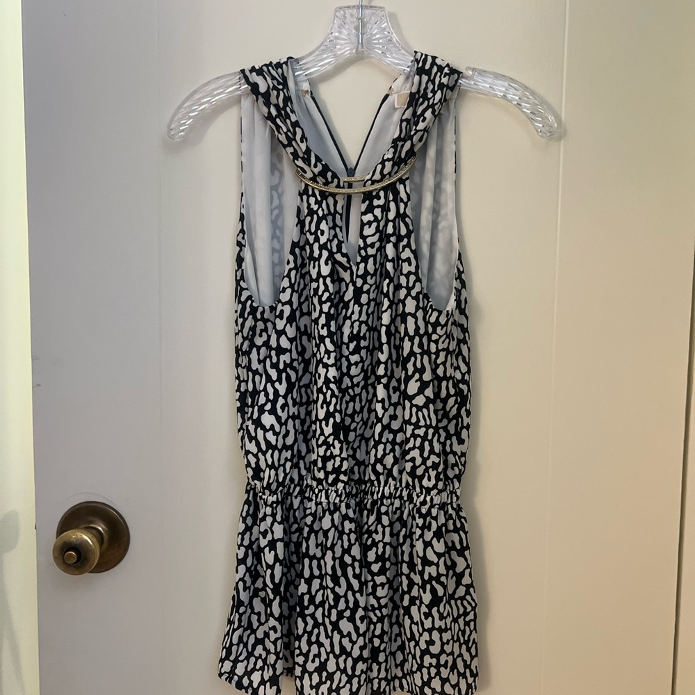 Michael Kors Black and White Sleeveless Top